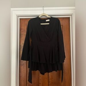 Altar’d State Black Long Sleeve Romper